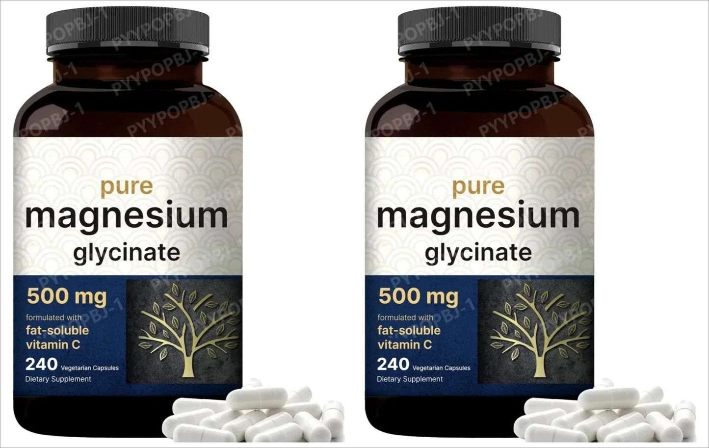 Magnesium Glycinate 500mg 240 Veggie Caps | Chelated Vegan