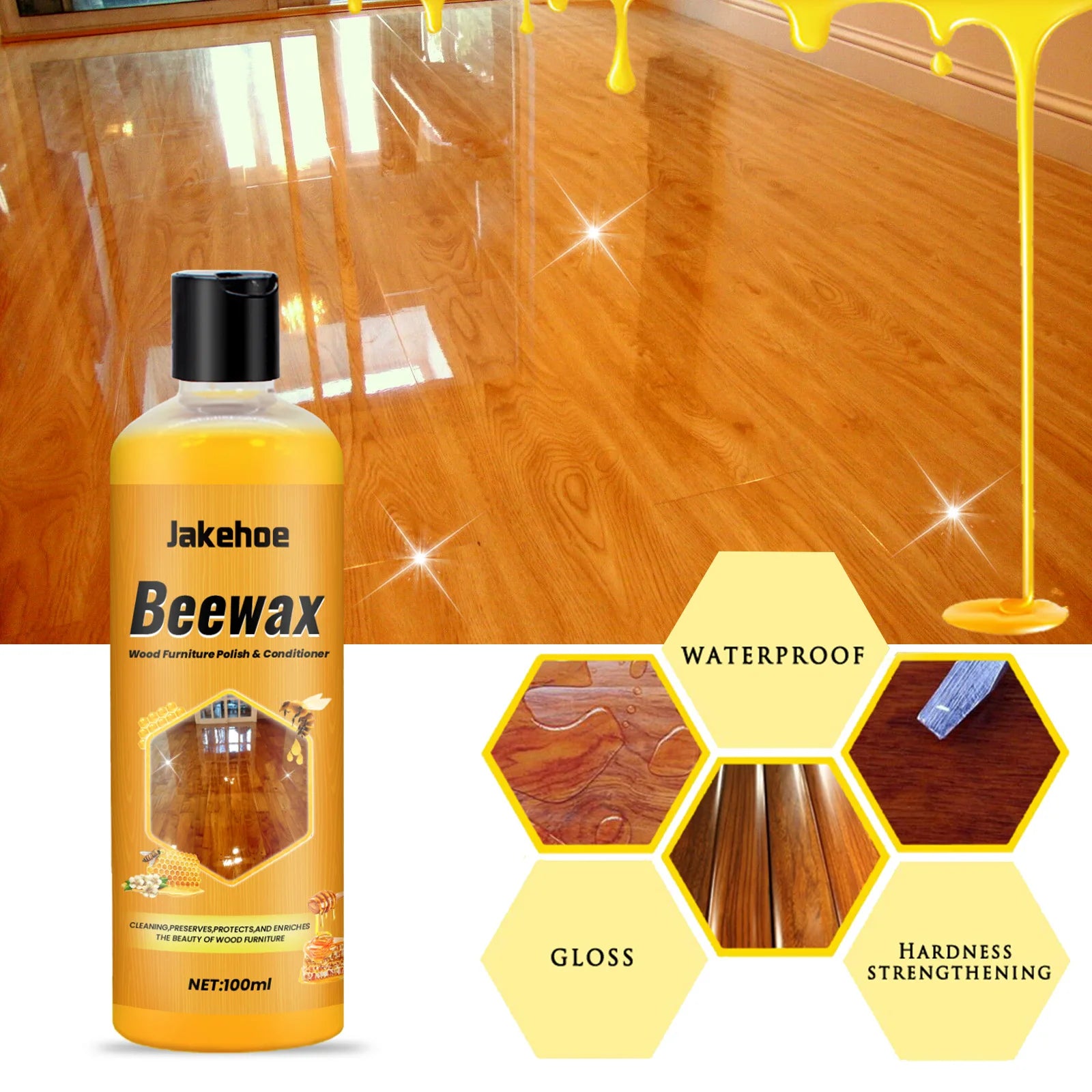 Beeswax Wood Floor Cleaner & Polish – Clean, Shine & Protect Wood Floor Polish Peaceful Pleasures Health and Wellness