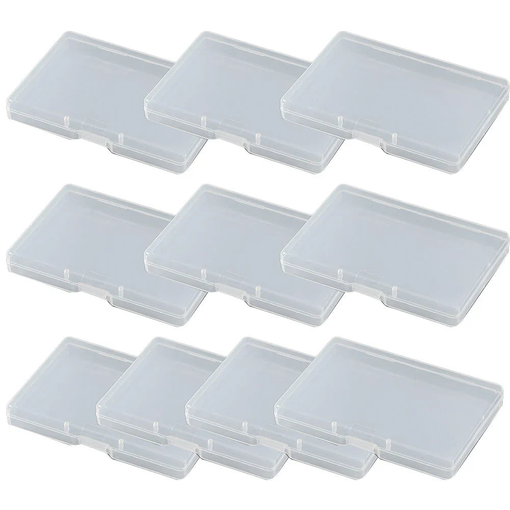 10-Pack Clear PP Plastic Rectangular Flat Storage Boxes