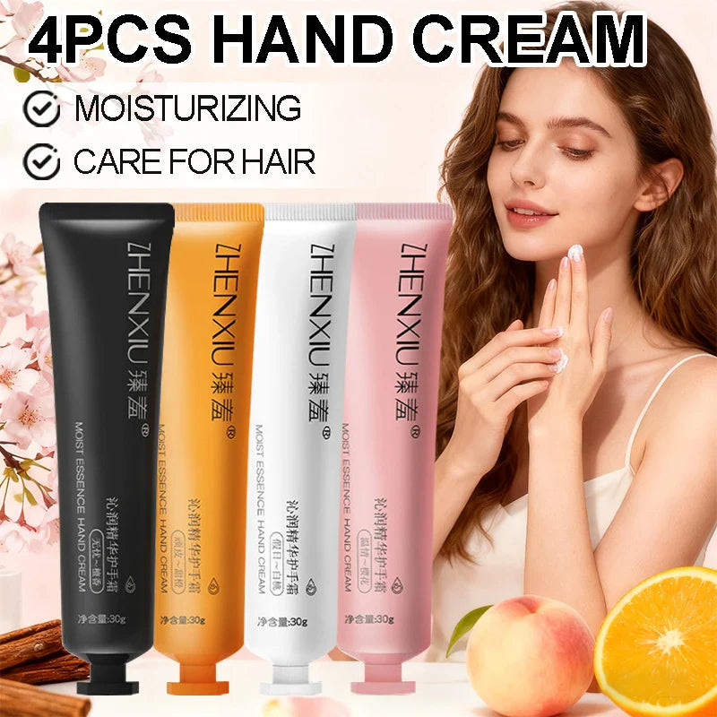 4-Pack Scented Hand Cream Set – Sandalwood, Cherry Blossom & More