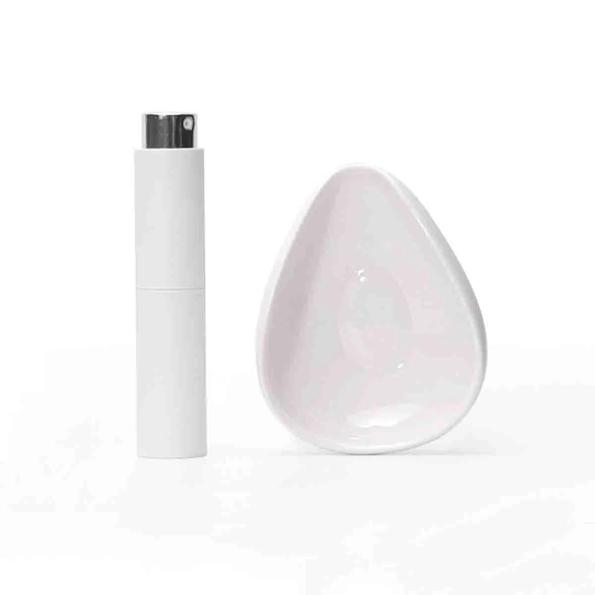Leeseph Coffee Bean Dosing Cup & Spray Bottle Kit for Bar, Static Reduction Ceramic Single Dose Tray, Barista Accessories Set Peaceful Pleasures Health and Wellness WHITE