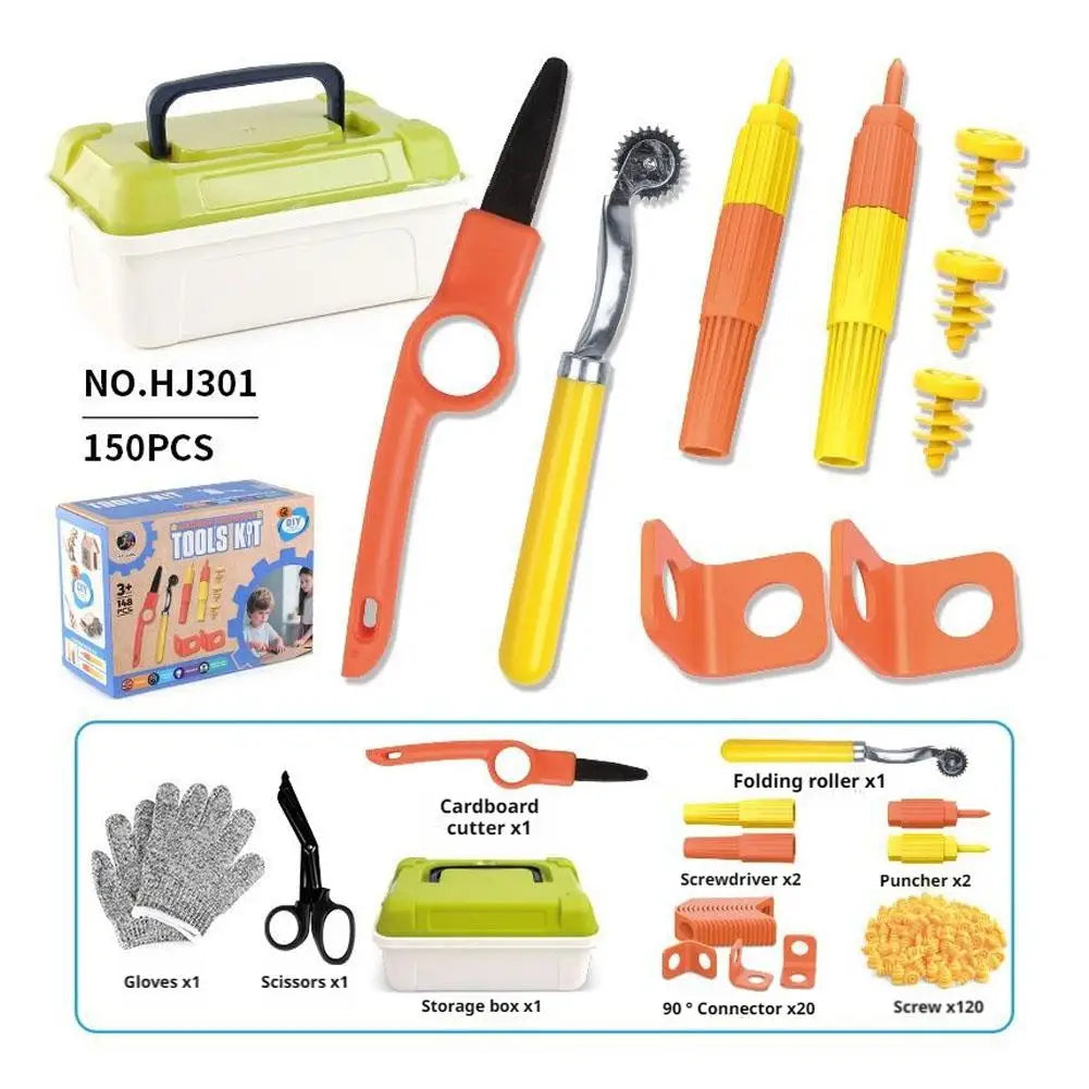 148-Piece Cardboard DIY Construction Kit | Kids STEM Toy