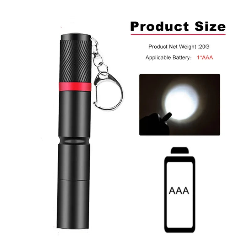 ESMARTER Mini LED Pen Flashlight – IP67 Waterproof, 500 Lm