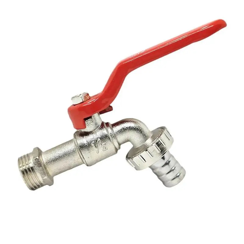 1pc Garden Watering Garden Irrigation Accessory 1/2x3/4 Lever Water Tap Zinc Alloy With Red Handle Faucet Adapter Hose Plug Peaceful Pleasures Health and Wellness