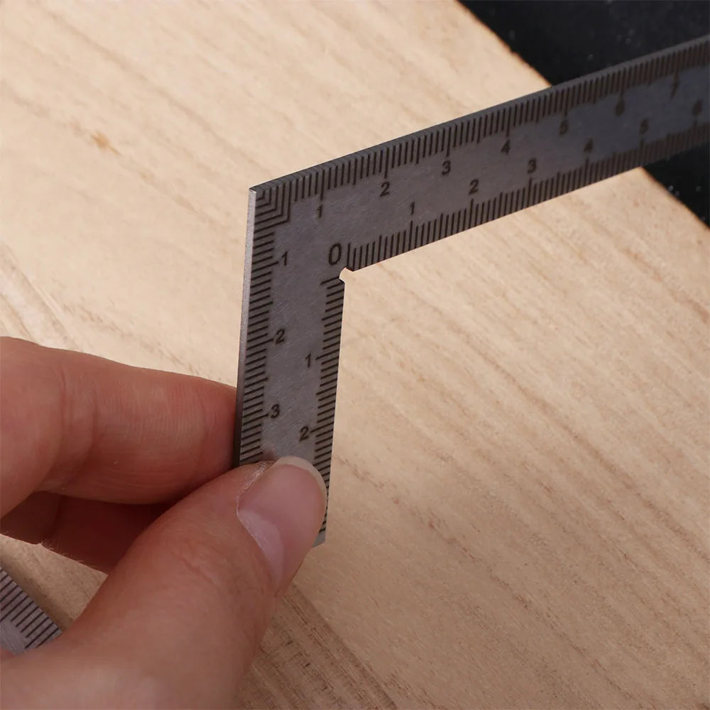 Stainless Steel L Square Ruler Measuring Tool High-Accuracy Metal Ruler Precision Small Frame Mini Ruler School Supplies Peaceful Pleasures Health and Wellness
