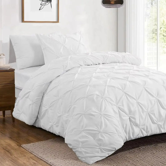 Battilo Pinch Pleated Duvet Cover Set | Soft Microfiber Bedding Duvet Cover Set Peaceful Pleasures Health and Wellness