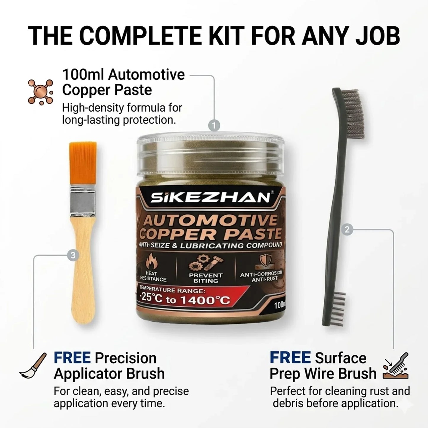 1400°C Copper Anti-Seize Grease Kit – Brakes, Exhaust & Bolts