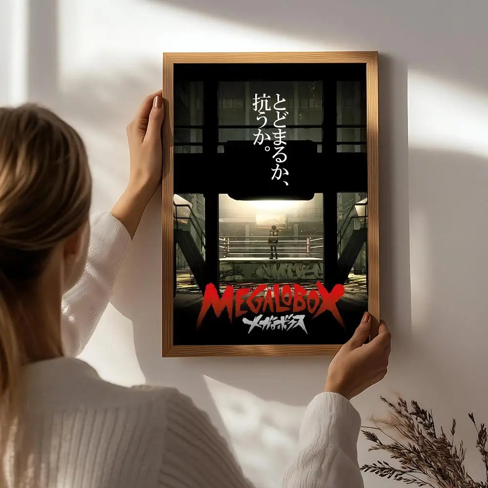 Megalobox Anime Poster HD Self-Adhesive Waterproof Wall Art Anime Wall Poster Peaceful Pleasures Health and Wellness White2 15X20cmNoframe