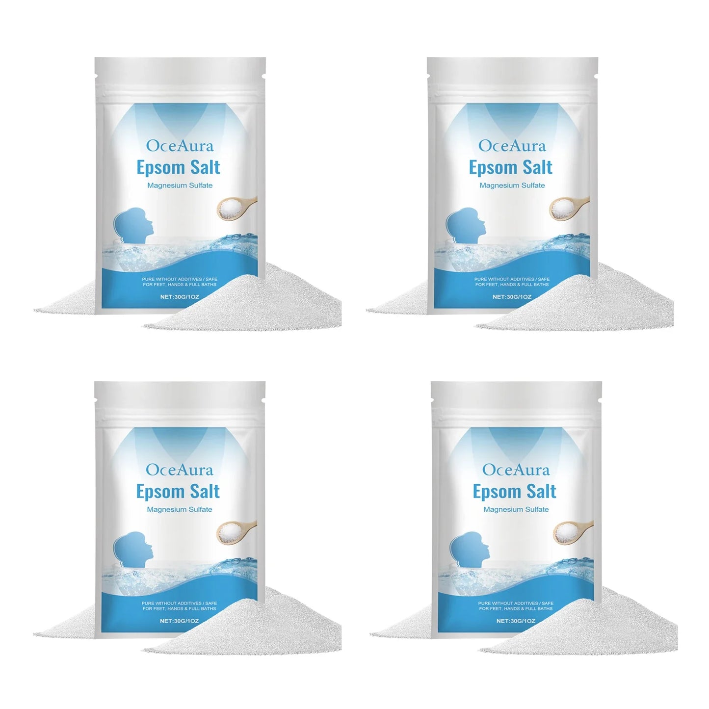 OceAura Epsom Salt Bath Soak – Magnesium Sulfate Body Scrub
