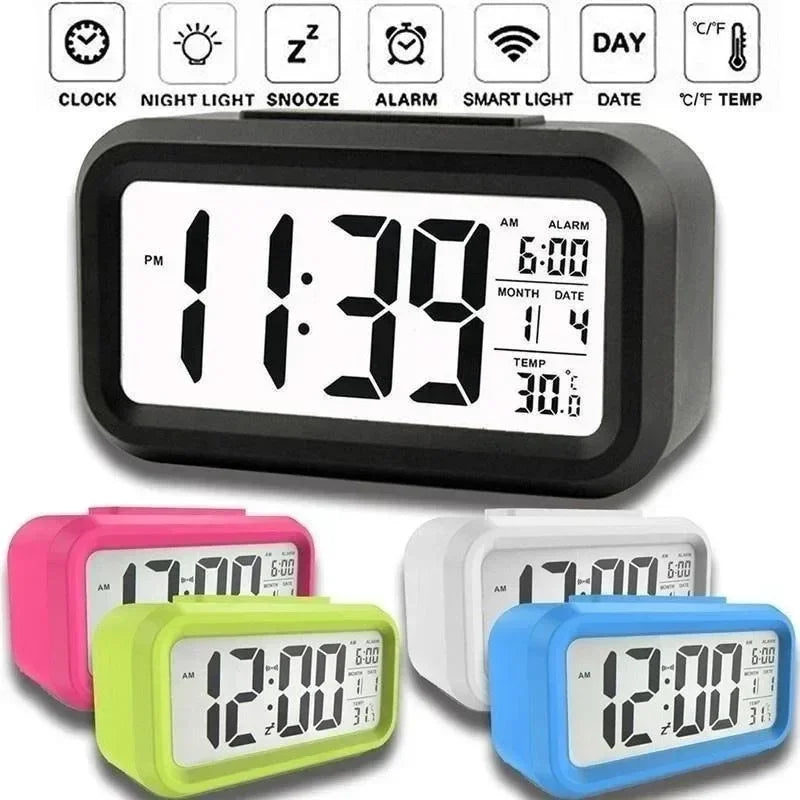 Led Digital Alarm Clock Backlight Data Times Calendar Desktop Multi-function Electronic Bedroom Decoration Desk Decorations Wall Peaceful Pleasures Health and Wellness