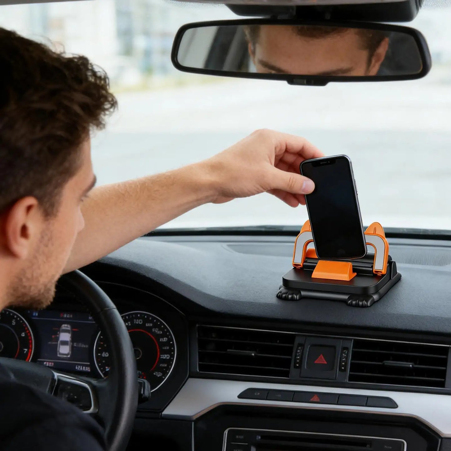 2-in-1 Parking Number Plate & Car Dashboard Phone Holder