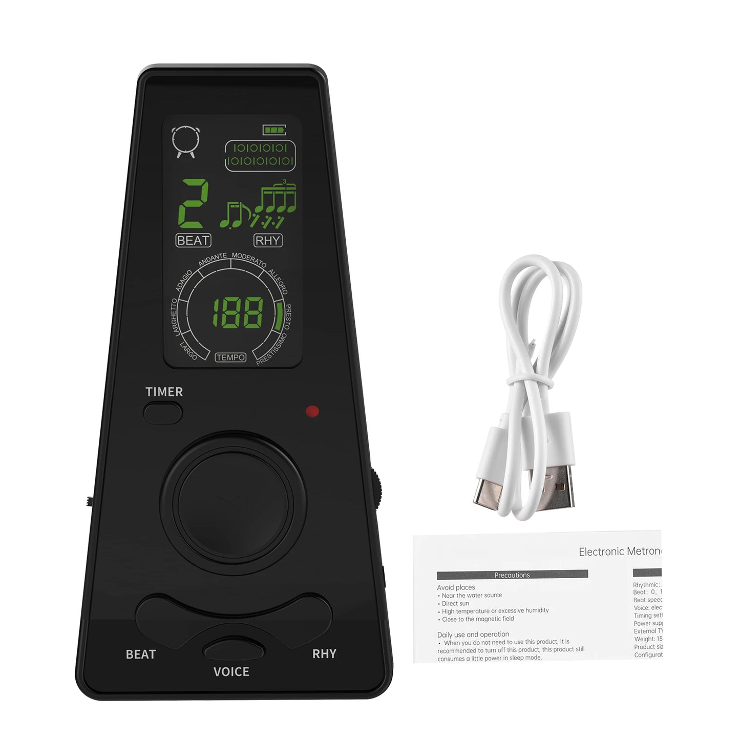 Universal Electronic Metronome Digital Timer Volume Beat Speed