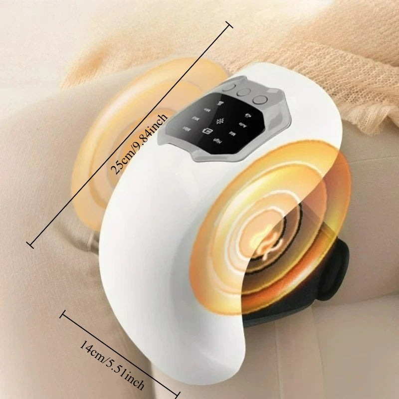 Knee Massager Cordless Heated Knee Massager with 3 Vibration Modes LED Screen & Adjustable Straps Massage with Heat for Relief Peaceful Pleasures Health and Wellness White B 25x14x10cm