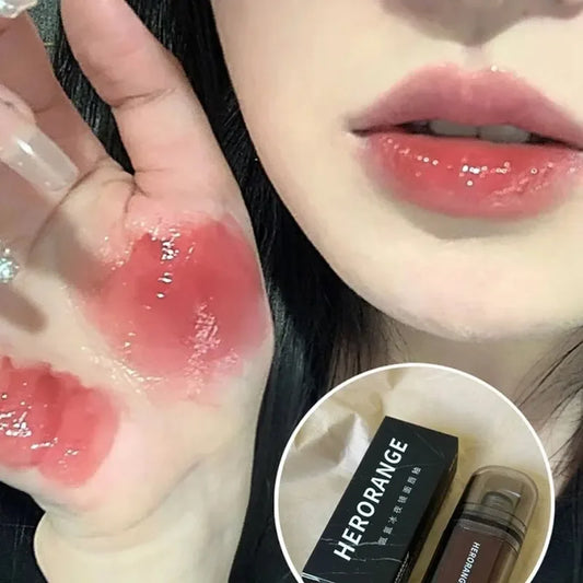 HERORANGE Ice Mirror Lip Glaze – Moisturizing Glossy Lip Film Lip Gloss Peaceful Pleasures Health and Wellness 01Ice Night Rose