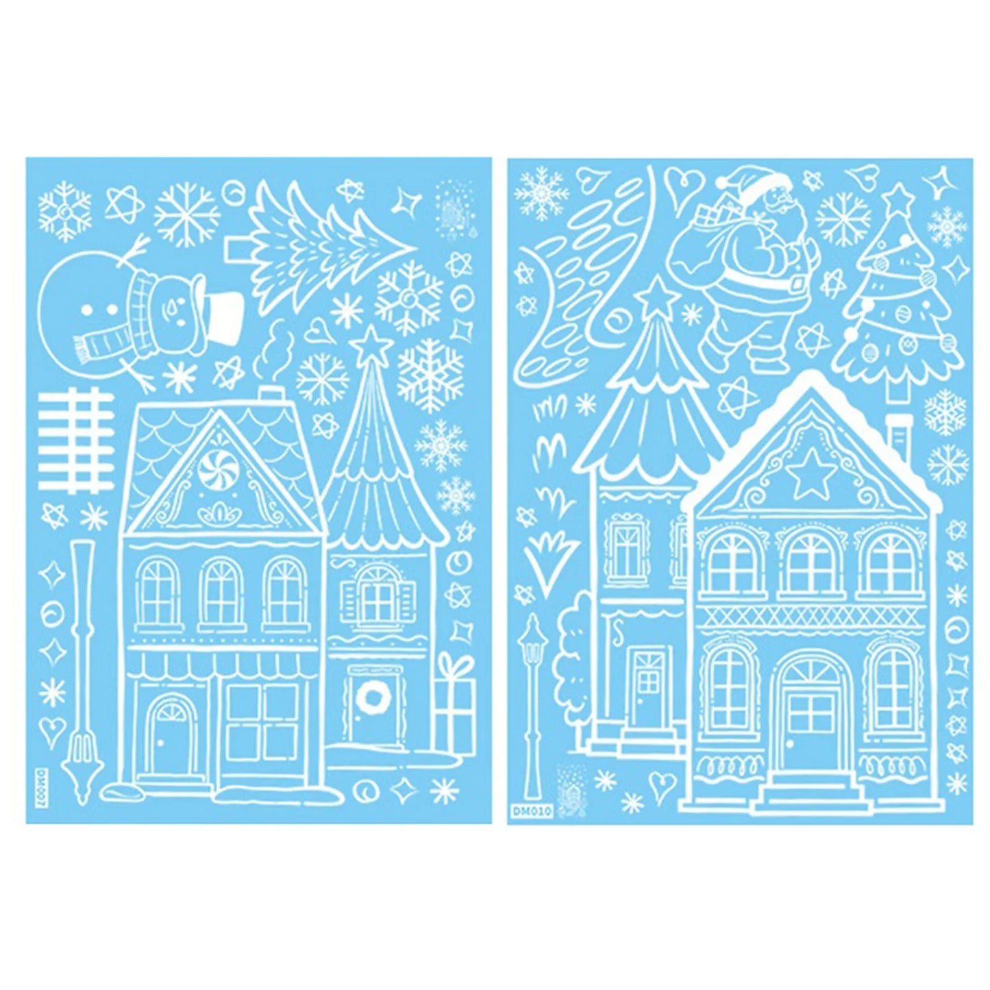 Snowman Christmas Window Clings & Removable Xmas Wall Decals
