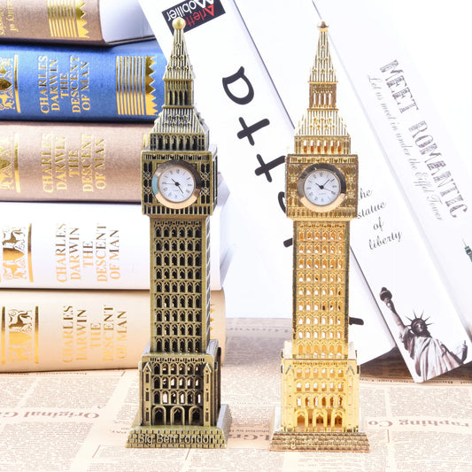 World Renowned Landmark Building Big Ben Model with A Clock Ferris Wheel Home Office Display Window Desktop Decoration Souvenir Peaceful Pleasures Health and Wellness