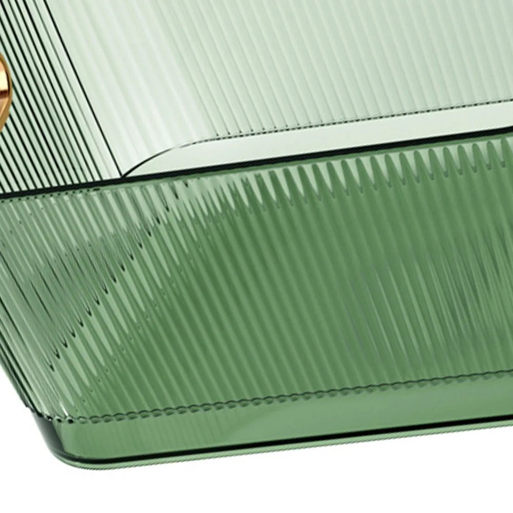 Transparent Desktop Storage Basket Green Large Capacity Acrylic Storage Bin Rectangular Portable Acrylic Storage Basket Bathroom Peaceful Pleasures Health and Wellness