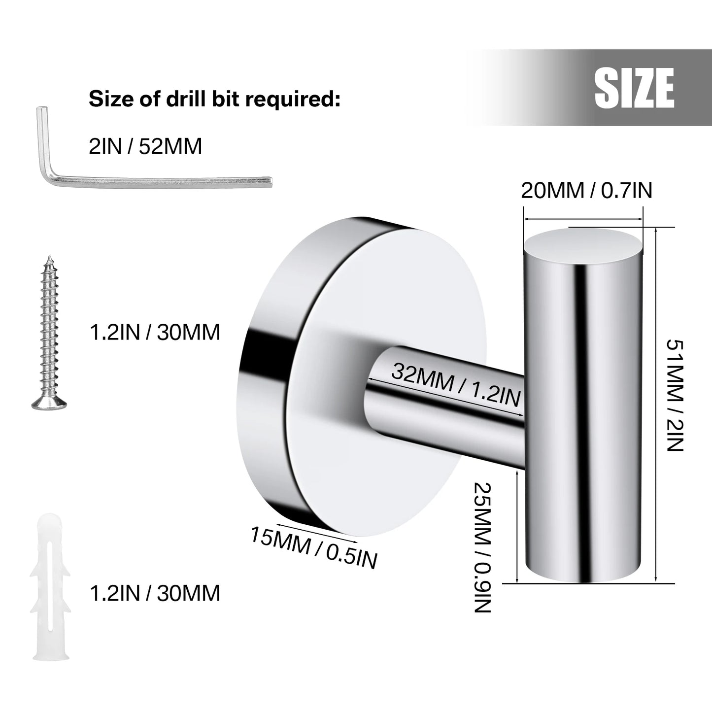 Reusable Stainless Steel Hook Bathroom Wall Mount Hooks Kitchen Bedroom Wall Hanger Robe Coat Holder Heavy Duty Towel Tool Peaceful Pleasures Health and Wellness