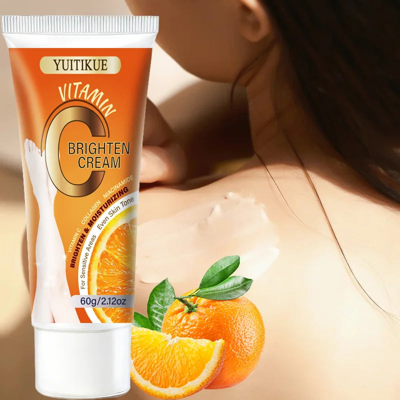 Vitamin C Brighten Cream with Collagen Niacinamide Moisturizing Even Skin Tone Brightening Body Cream for Sensitive Areas 60g Peaceful Pleasures Health and Wellness