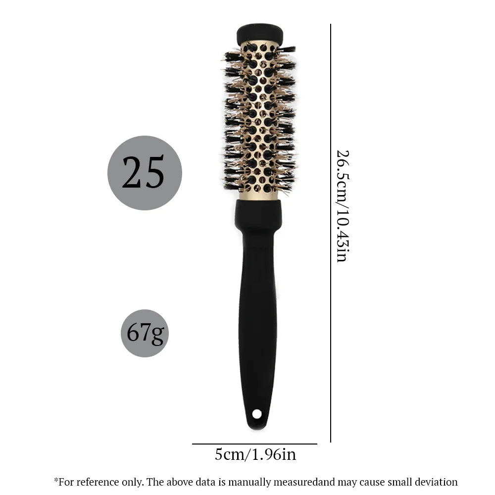 Ceramic Round Barrel Comb – 5 Sizes, Heat Resistant Styling Tool