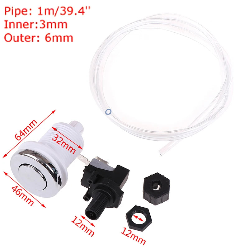 New 16A Push Air Button Switch Food Waste Disposal Bathtub Massage Chair Switch Peaceful Pleasures Health and Wellness