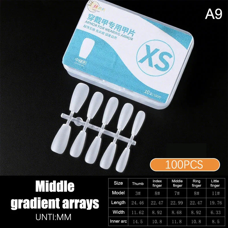 100pcs Clear Press-On Nail Tips – Full Cover Ultra-Thin False Nails