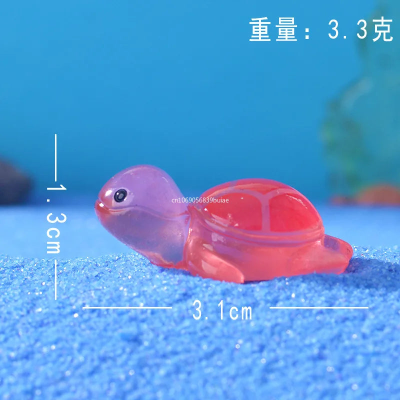 1PCS Resin Glow Turtle Mini Ornaments DIY Craft Supplies Aquarium Decor Christmas Party Birthday Wedding Home Decor Gifts fairy Peaceful Pleasures Health and Wellness