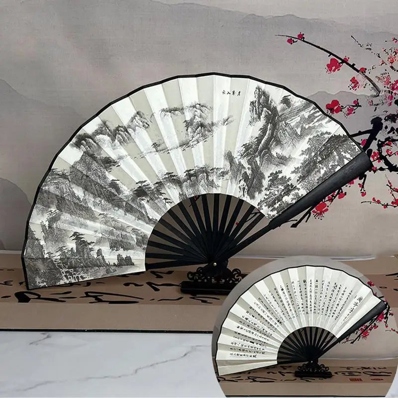 Folding Hand Fan Hand Held Chinese Folding Fan Creative Chinese Style Handheld Crafts Home Decor For Women Adults Kids Teens Peaceful Pleasures Health and Wellness