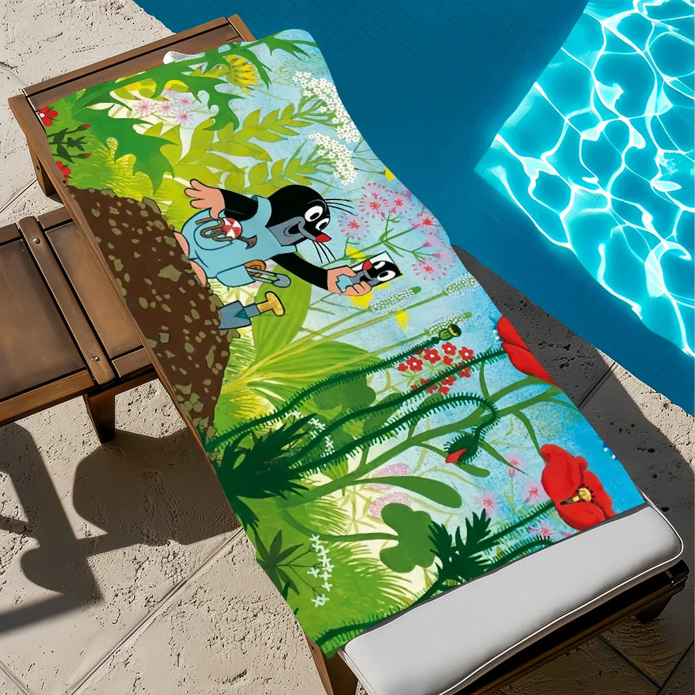 Little Mole Art Beach Towel | Quick Dry, Soft & Lightweight Quick Dry Beach Towel Peaceful Pleasures Health and Wellness z3 STJ150x260CM