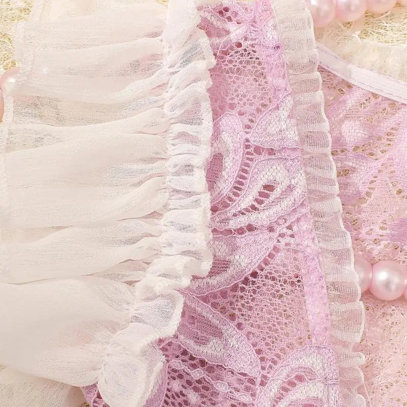 Newborn Lace Romper Photo Prop Set – Baby Girl 0–6M Portrait