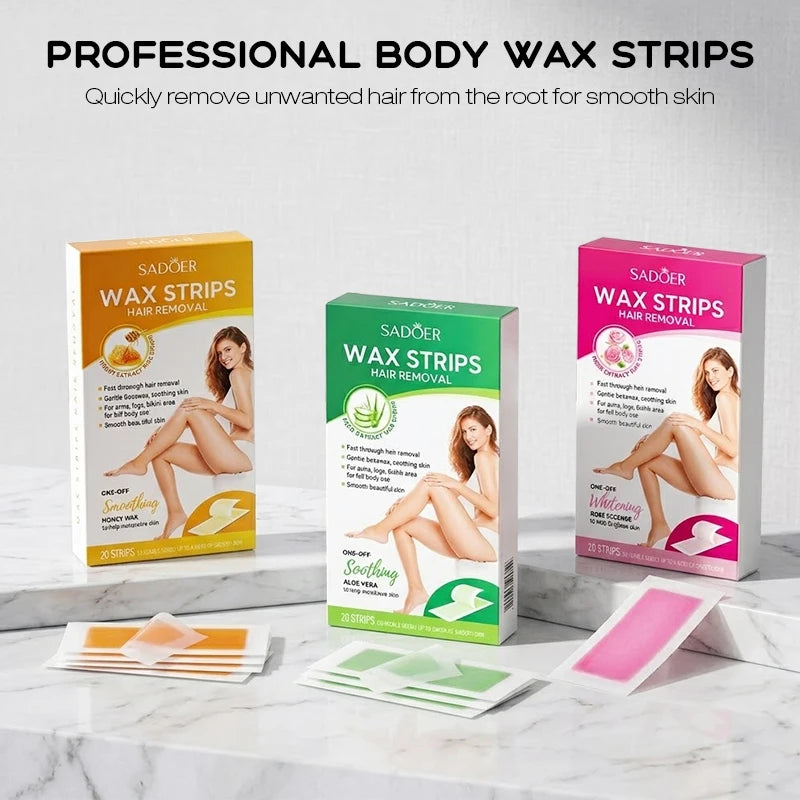 60-Side Cold Wax Strips – Face, Arm, Leg & Body Hair Removal
