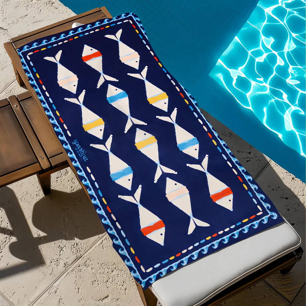 Cute Cartoon Seafood Beach Towel – Quick Dry Soft Pool Towel Quick Dry Beach Towel Peaceful Pleasures Health and Wellness z1 STJ40x70CM