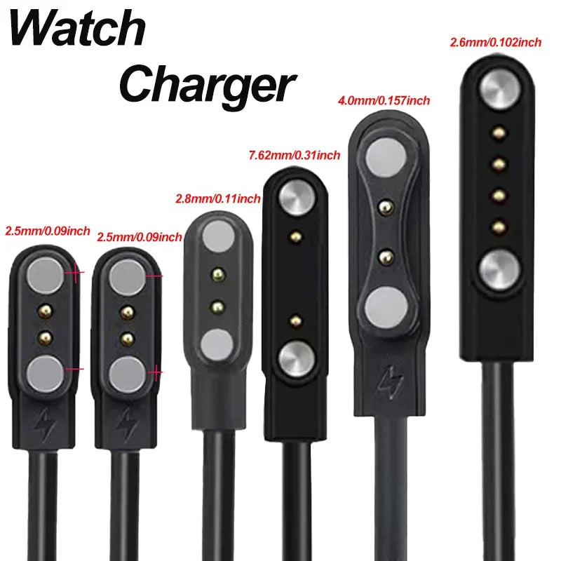 Charging Cable for Magnetic Smartwatches Featuring a 2-Pin/4Pin USB Connector, with a Secure Magnetic Connection Peaceful Pleasures Health and Wellness