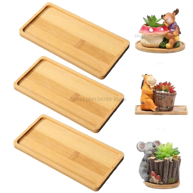 Bamboo Multi-Purpose Tray Set | Plant, Kitchen & Bathroom Use