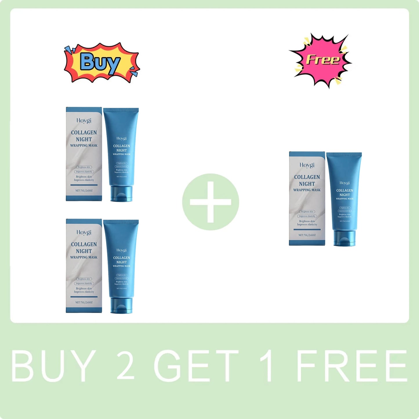 Collagen Night Wrapping Mask Brightening Skin Improve Elasticity Deep Hydrating Collagen Overnight Wrapping Peel off Facial Mask Peaceful Pleasures Health and Wellness Buy 2 Get 1 Free