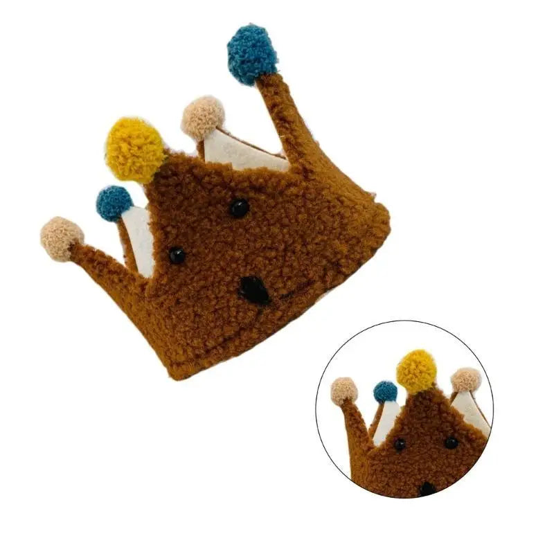 Bear Crown Baby Hat | Cashmere Photo Prop for Birthday Parties