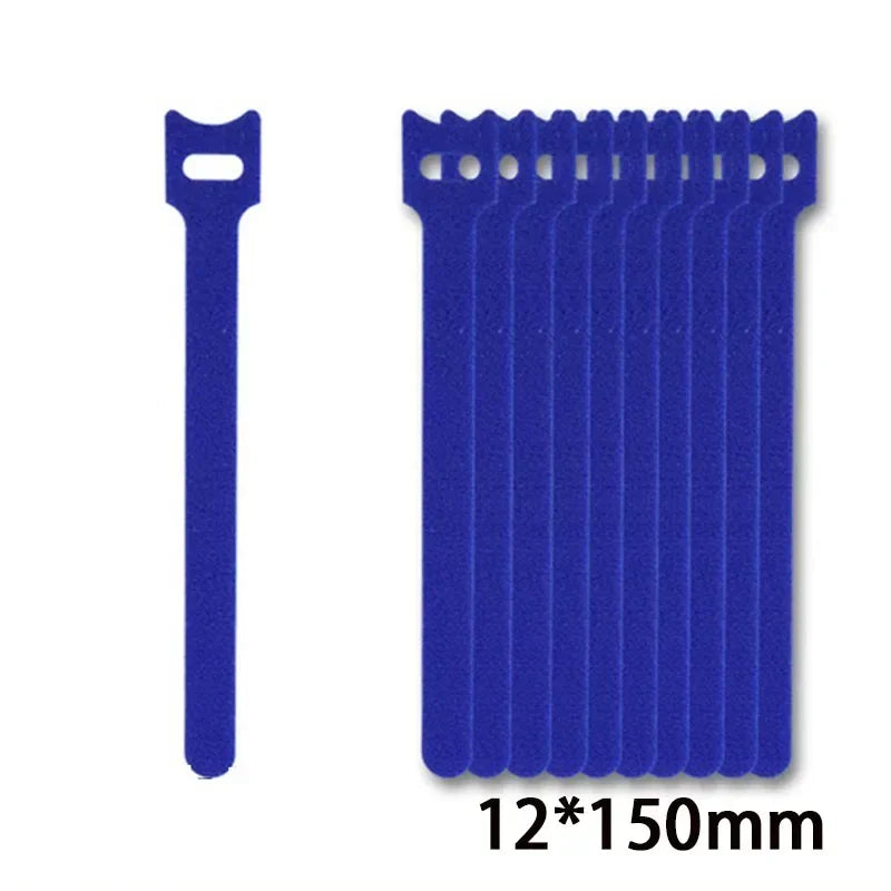 Reusable Self-Adhesive Nylon Cable Ties – Hook & Loop Colors