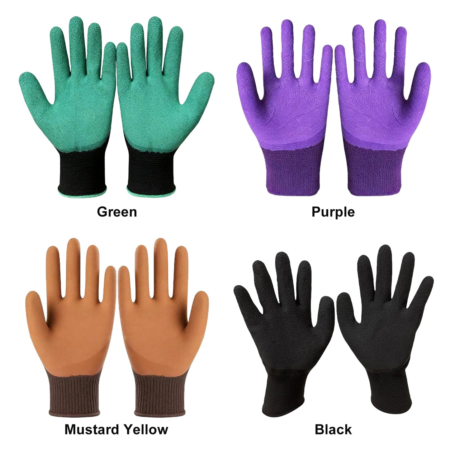 Gardening Gloves Thickened Latex Coated Labor Protection Glove Anti-Slip Thorn-Proof Working Glove for Digging Planting Weeding Peaceful Pleasures Health and Wellness