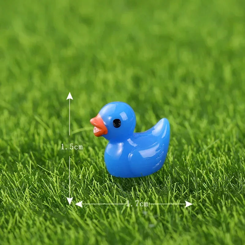 1/3/5PCS Cute Mini Resin Yellow Duck Ornament Miniature Figures Tiny Duck Resin Handicraft Micro Landscape Dollhouse Decoration Peaceful Pleasures Health and Wellness Dark Blue 10pcs
