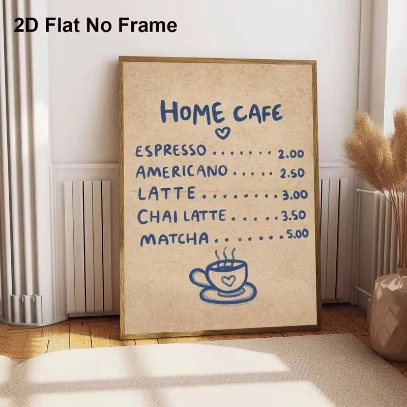 Cafe Quotes Canvas Wall Art Print | Living Room Home Decor