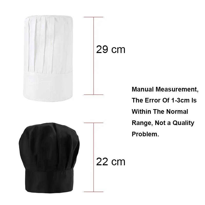 White Chef Hat 22cm & 29cm – Cook Cap for Kitchen & Bakery