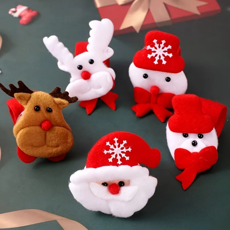 Christmas Clap Ring Bracelet Christmas Cartoon Clap Ring Luminous Children's Gift Clap Ring Plush Practical Christmas Clap Ring Peaceful Pleasures Health and Wellness