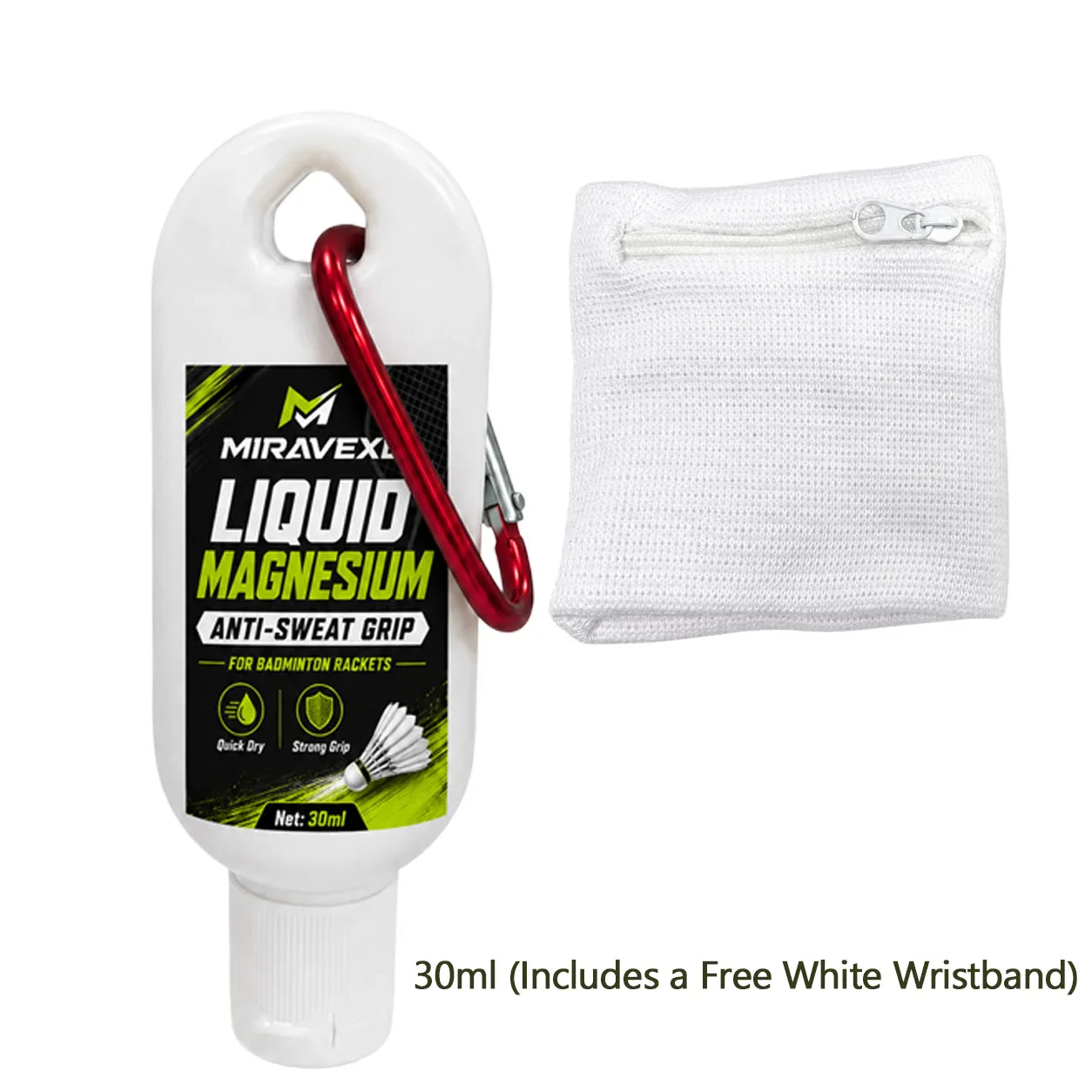 MIRAVEXL Liquid Grip Enhancer for Badminton + Free Wristband