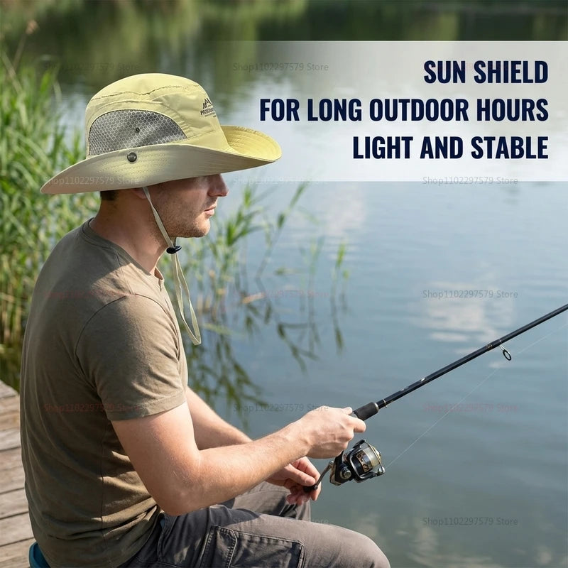 Unisex Quick Dry Fisherman Hat Lightweight Breathable Sun Hat for Spring Summer Anti-UV Outdoor Camping Hiking Mountaineering Peaceful Pleasures Health and Wellness