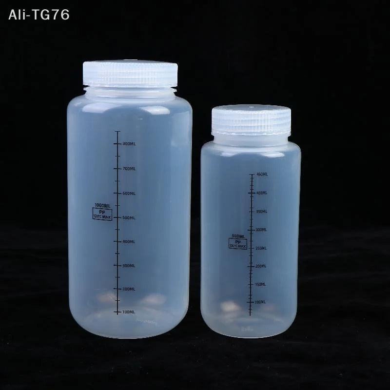 Wide Mouth PP Lab Bottles with Lids | 500ml & 1000ml Storage Jars