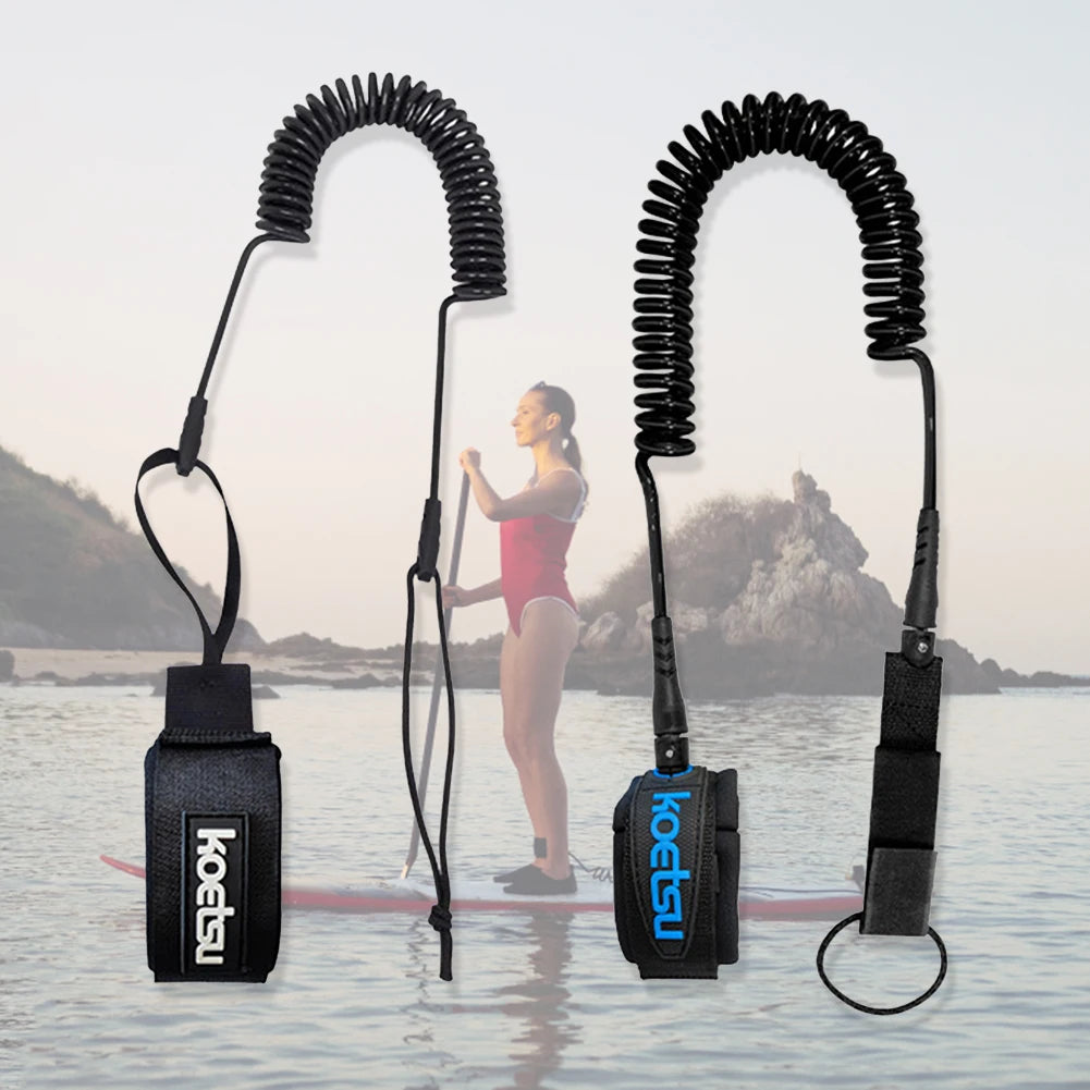 Coiled SUP Board Leash – TPU Ankle Strap for Paddle Boards Peaceful Pleasures Health and Wellness