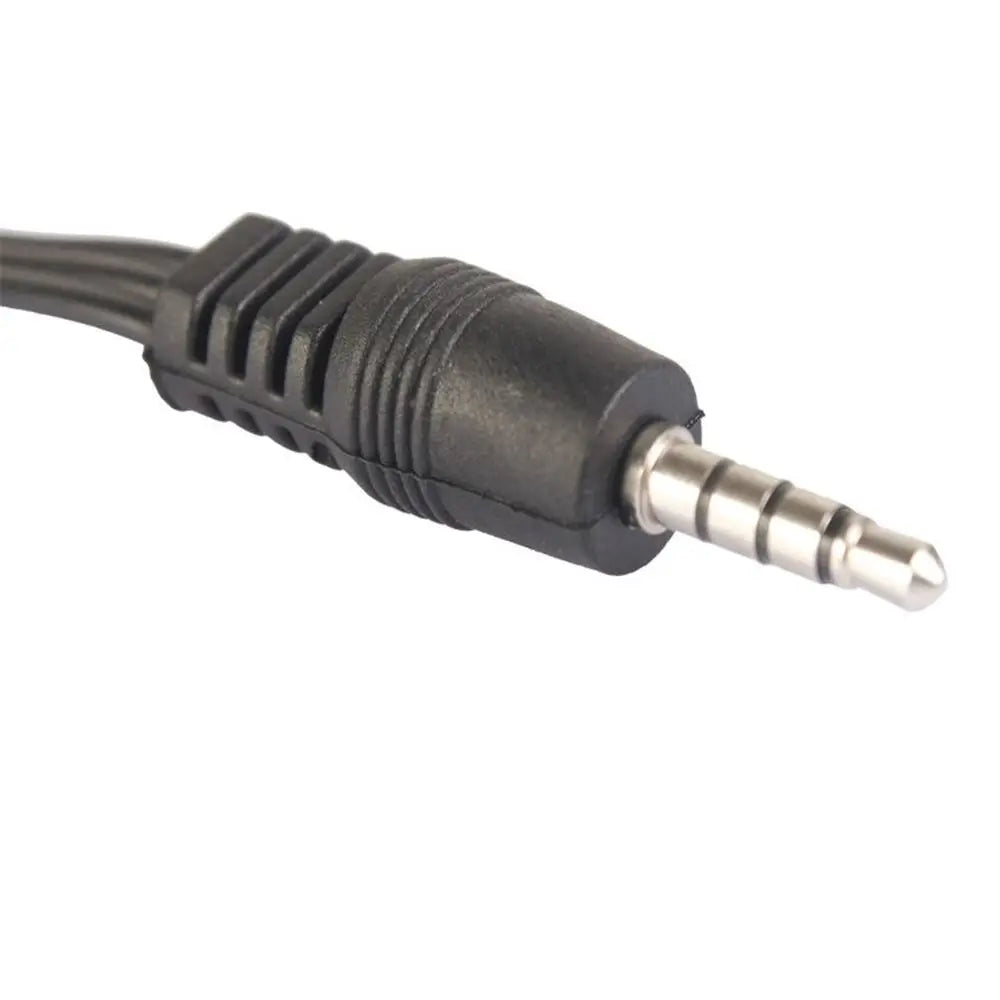 Black RCA Male Plug Adapter Converter Cord 3.5MM Jack To RCA Wire AV Audio Cable Video Cables Peaceful Pleasures Health and Wellness
