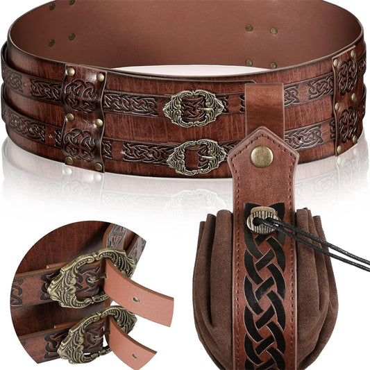 Medieval Viking Mini Bag Renaissance Leather Drawstring Belt Coins Peaceful Pleasures Health and Wellness style C 1PCS One Size
