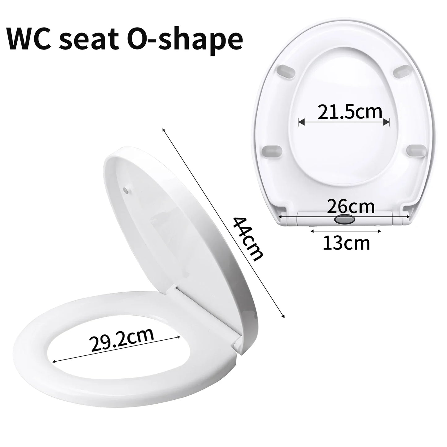 Square Slow-Close Toilet Seat Lid Cover Set Quick Release Thicken Replacement Universal Easy Installation For Home Peaceful Pleasures Health and Wellness one-click O shape Square