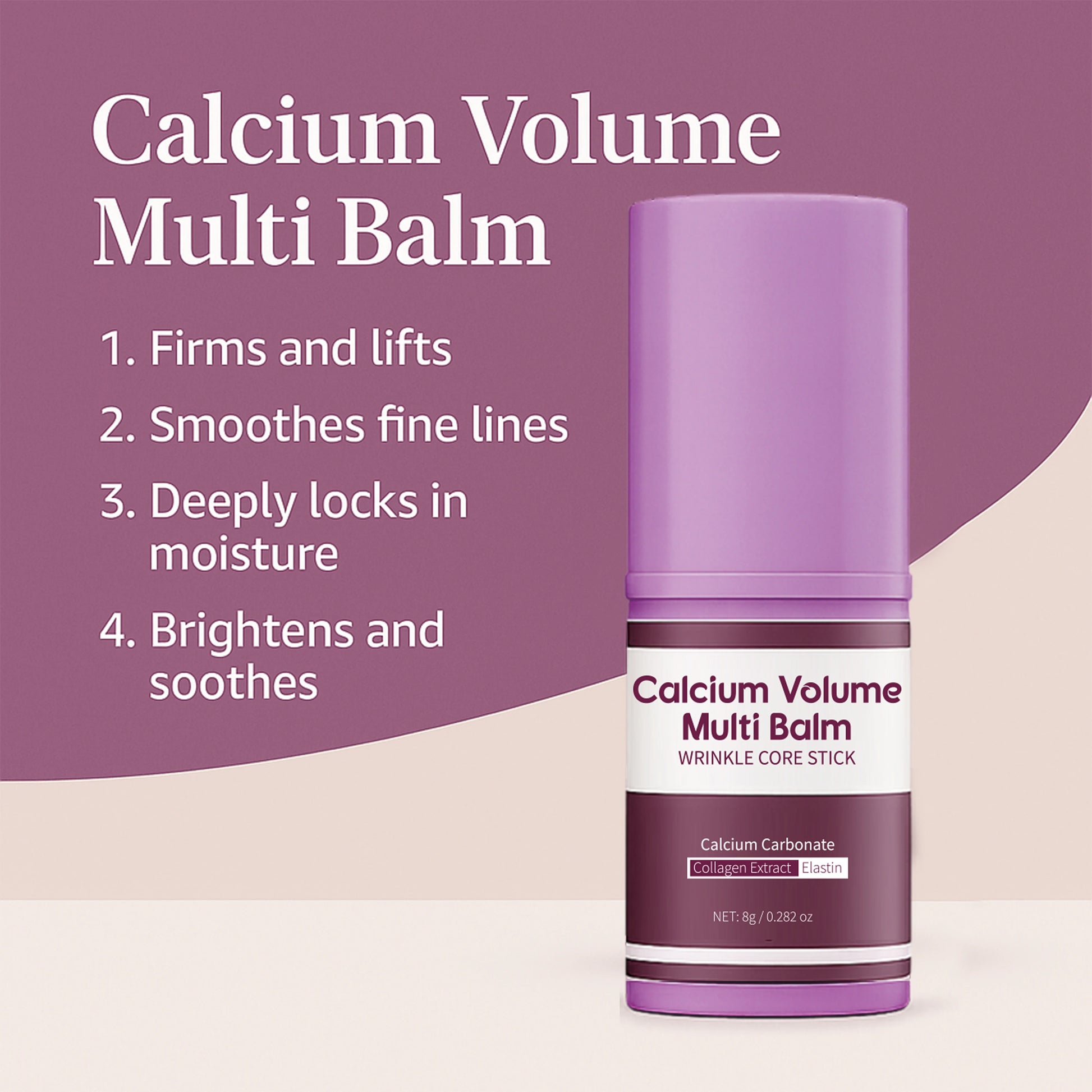 Calcium Volume Multi Balm for Smoothing Fine Lines Firms and lifts Eye Skin Wrinkle Stick for Unisex Brightens and Soothes Skin Peaceful Pleasures Health and Wellness